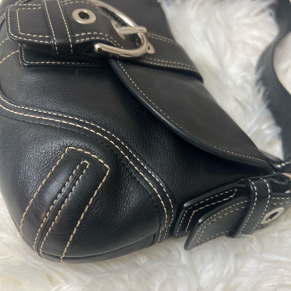 Coach Black Leather Soho Shoulder Bag with Silver Accents# F10188 - Picture 4 of 12